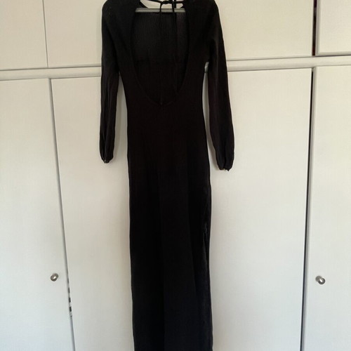 Nadia Rapti dress medium, like new, black perforated long backless