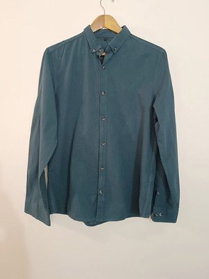 Trendyol Man men's long-sleeve shirt, 100% cotton, indigo