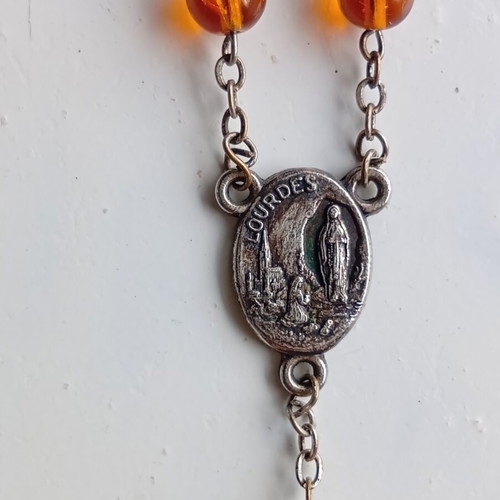 Christian Rosaries with Amethyst Stones used, set of two