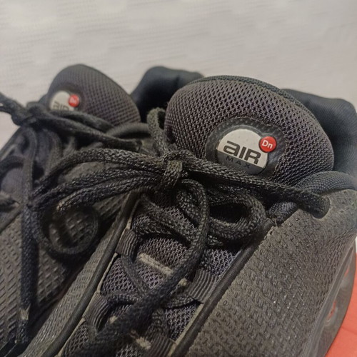Nike Air Max DN sneakers, black, size 46, worn with worn laces