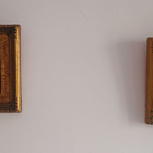 Antique oil paintings 17x15 cm, set of 2