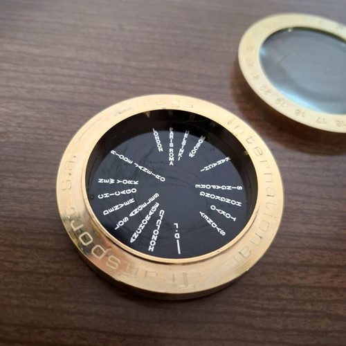 Golden Brass Paperweight Glass Magnifier like new for desk decoration