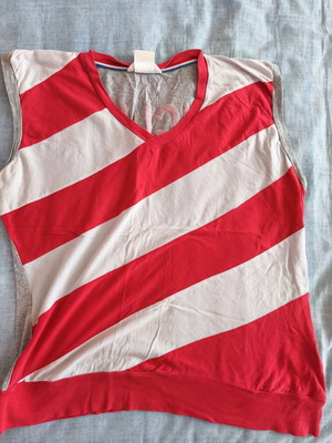 FIFTY5 women's sleeveless top used, striped red, size L