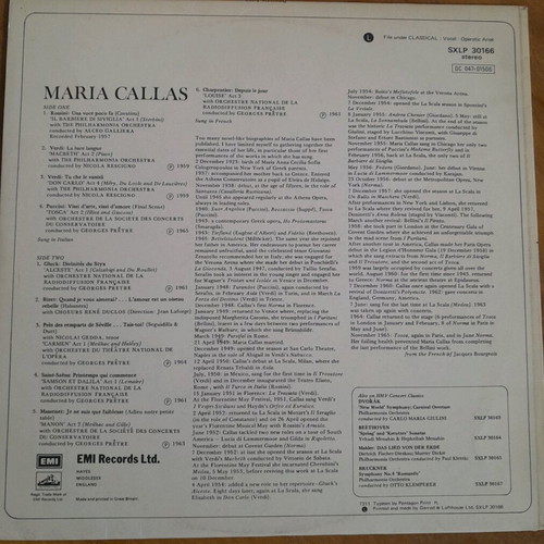Maria Callas classical music vinyl records like new (2 pcs)