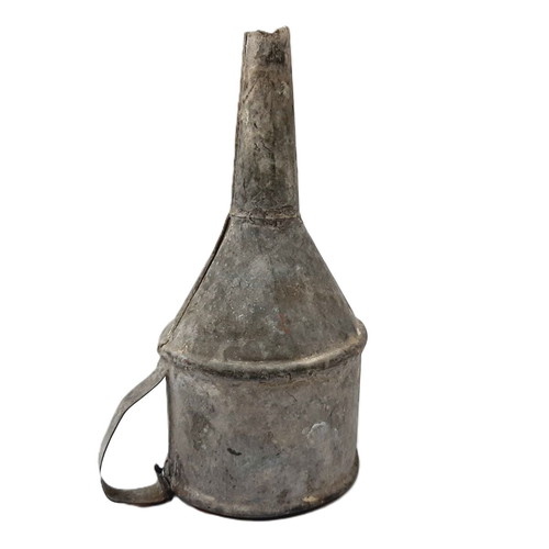 Vintage galvanized metal funnel 50s, Eastern Europe