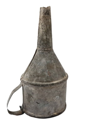 Vintage galvanized metal funnel 50s, Eastern Europe