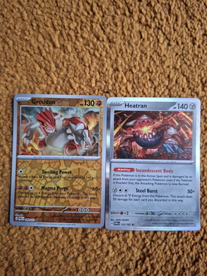 Pokemon TCG pack of Growdon and Heatran cards new