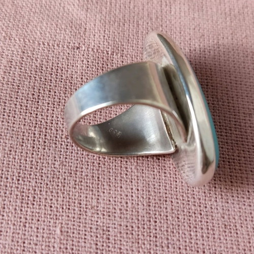 Silver ring 950 with natural turquoise