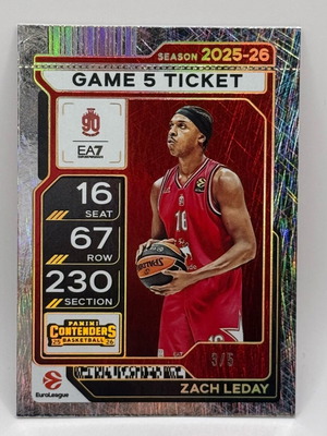 Zach Leday Euroleague Contenders card like new