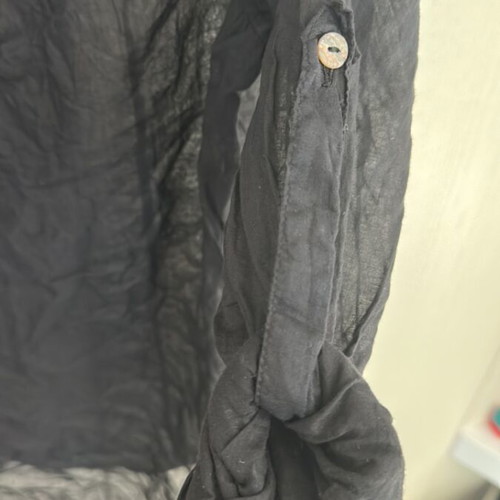 Bershka unisex shirt used, black, linen, size M