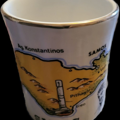 24gold Made in Greece Samos Mug, Height 14cm, Width 9cm