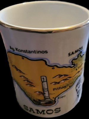 24gold Made in Greece Samos Mug, Height 14cm, Width 9cm