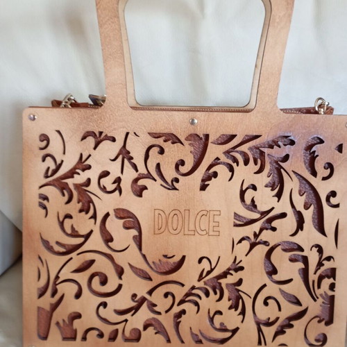 Dolce bag new with wooden front, brown