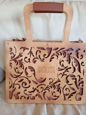 Dolce bag new with wooden front, brown