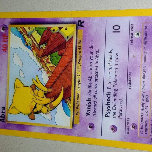 Abra and Dark Kadabra Pokemon cards used
