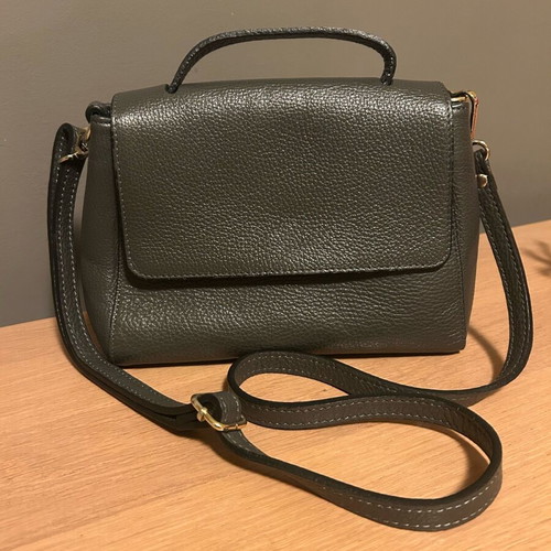 Women's crossbody bag gray genuine leather like new