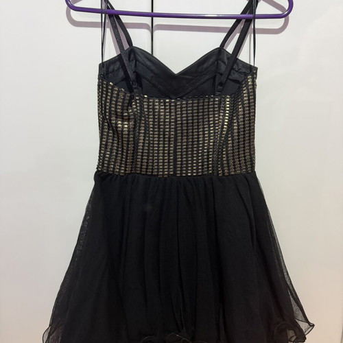 Mini dress black with gold details size S used by Ths Fashion