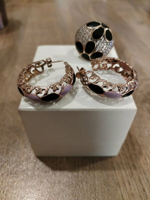 Vogue earrings and ring set like new, silver 925 with rose gold