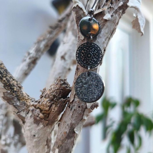 Boho hanging earrings stainless steel, new