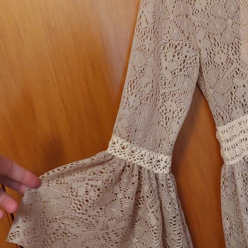 Impressive lace dress and fitted dress, new, grey-beige XS-S