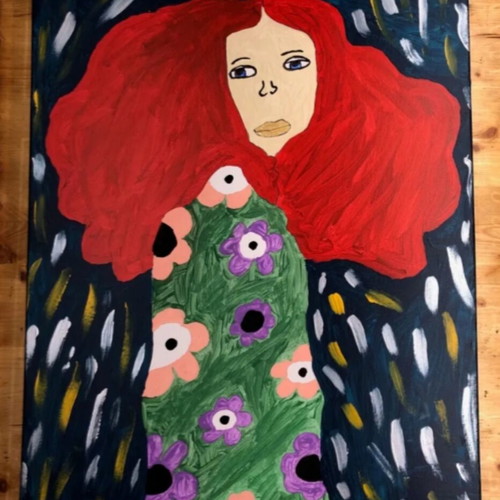 Selene painting by Greek artist Tougotone acrylic on canvas