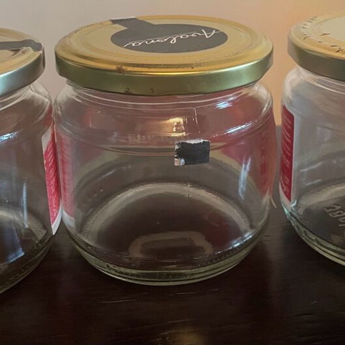 Glass jars like new, set of 3 small