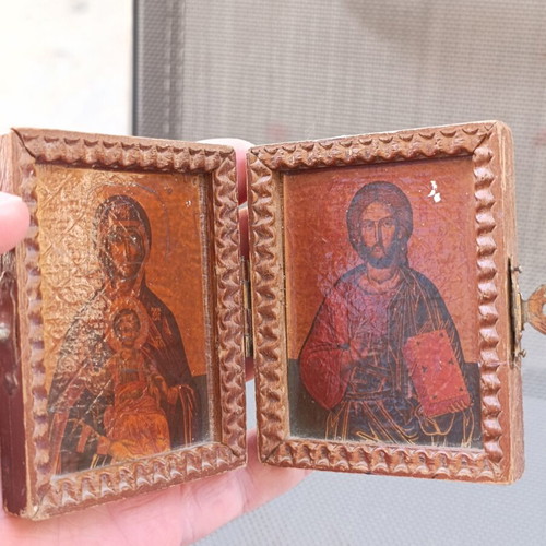 Vintage diptych icon