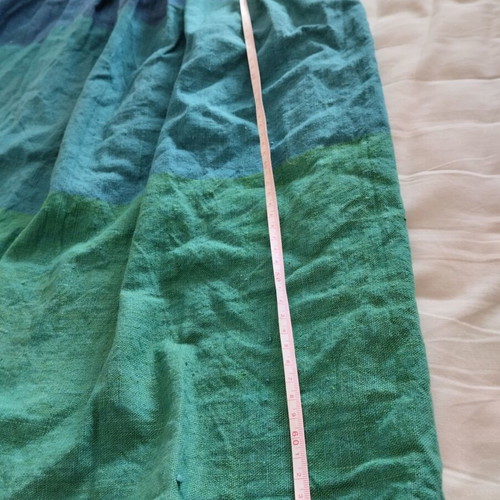 Vintage linen skirt blue and green used