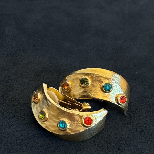 Vintage clips earrings like new, gold-colored