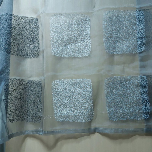 Large transparent gray scarf with square patterns new