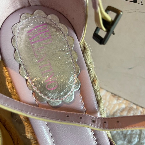 Red Valentino platforms new, leather patent beige, size 40