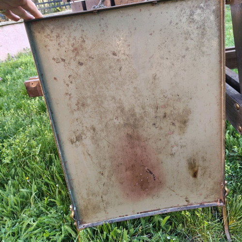 Antique brass fireplace screen used