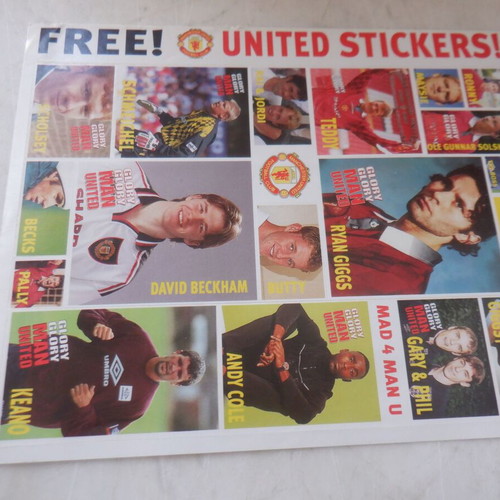 Manchester United stickers new from 90s magazine
