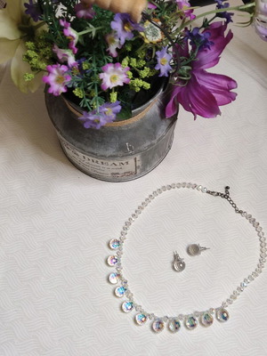 Σετ Κολιέ και Σκουλαρίκια Swarovski σαν καινούργιο με αυθεντικά κρύσταλλα