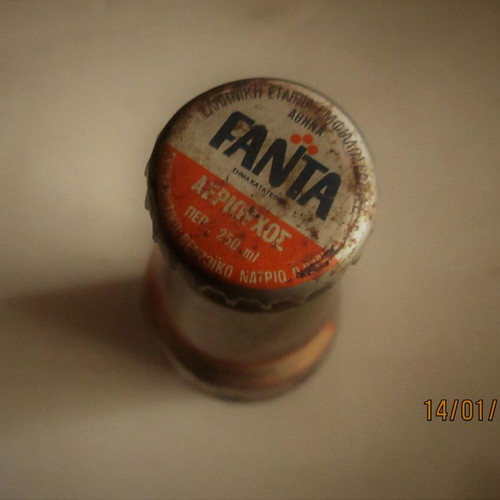 Fanta closed soda bottle orange soda from the 70s new