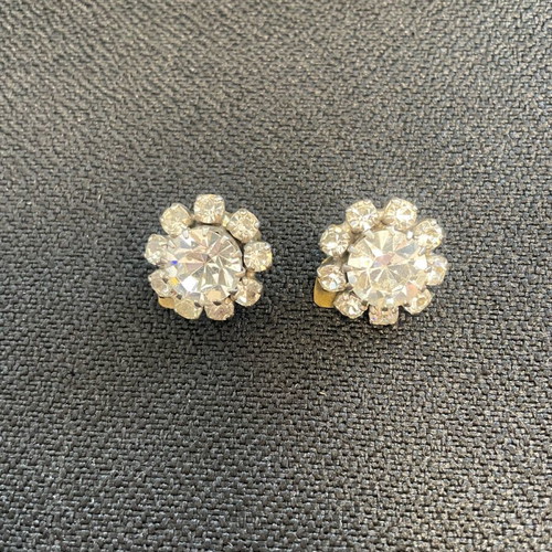 Vintage Rosette Earrings with Swarovski Crystals like new
