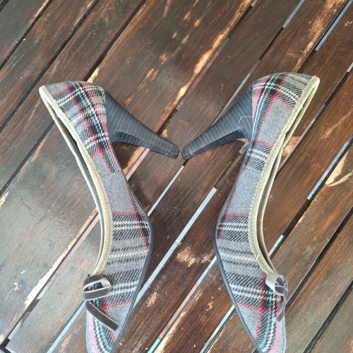 Replay plaid gray pink pumps size 39, like new, 9cm heel
