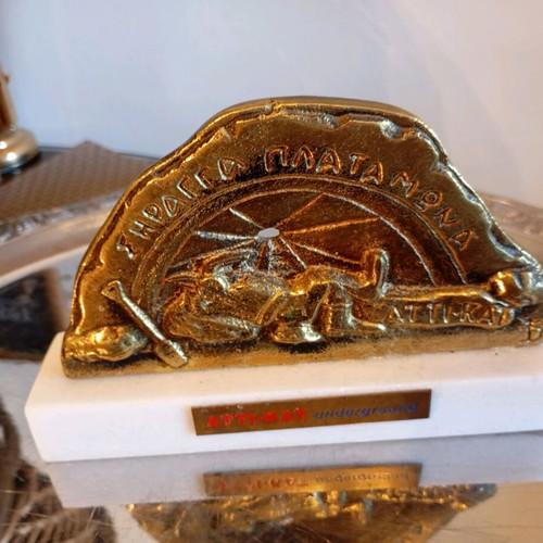 Vintage bronze decoration on marble used, heavy