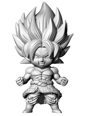 Chibi Anime Goku φιγούρα άβαφη 3D εκτυπωμένο μοντέλο για βάψιμο