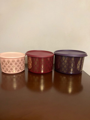 Tupperware Optimum round box set 2.0L, 1.4L, 940ml new