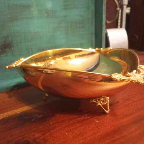 Gold-plated fondue bowl like new 8×18