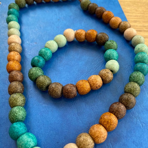 Jewelry set with natural stones new, blue