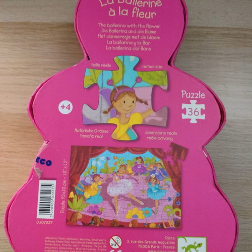 Djeco puzzle ballerina, like new, 36 pieces