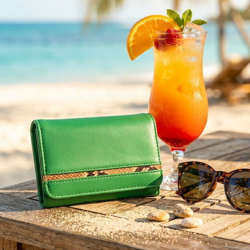 Green Python Harmony women's wallet new, green