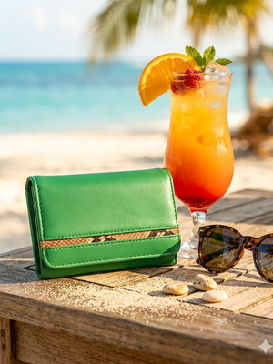 Green Python Harmony women's wallet new, green