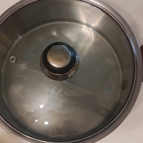 Cooking pot with lid used, 27cm diameter, 10cm height