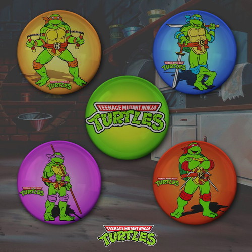 TMNT pin set of 5 new, 3 cm