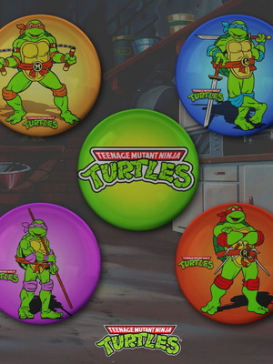 TMNT pin set of 5 new, 3 cm