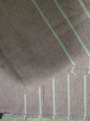 Striped throw in soft pink and white like new