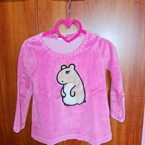 Velour girl blouse 2 years 86-92 cm pink like new
